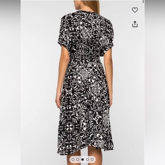 NWT The Kooples Coromandel Midi Black White Dress Size S - Picture 5 of 15